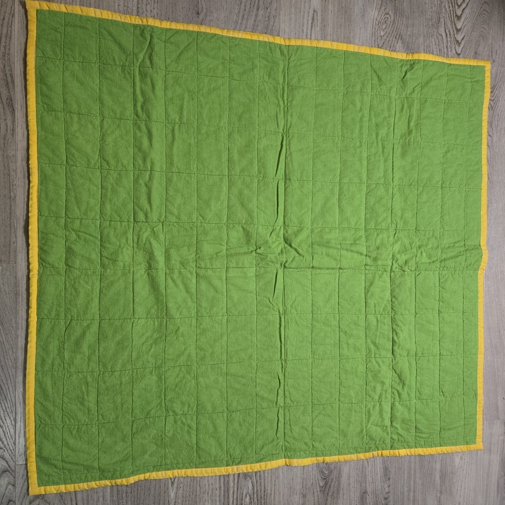 VTG Handmade Baby Crib Quilt GrannyCore Grandma's Garden 70's 42x38" CottageCore - Picture 2 of 6